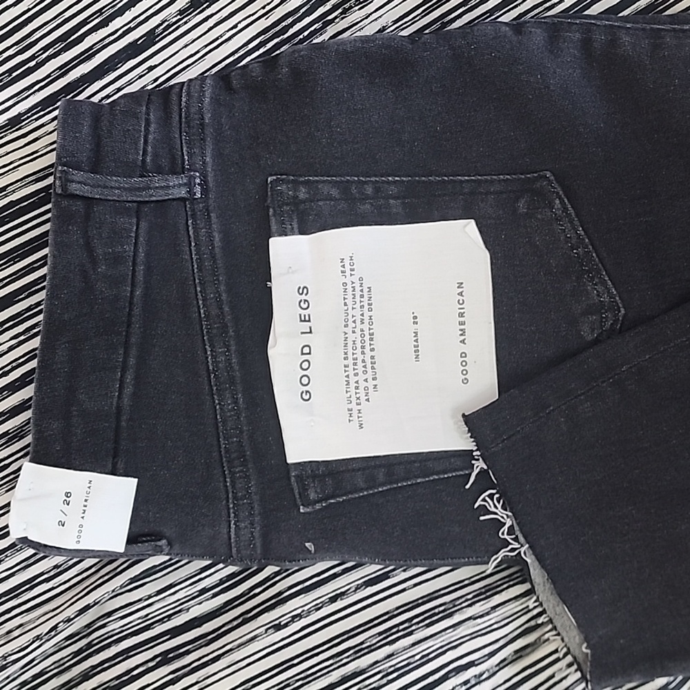 Good American Good Legs NWT washed black raw hem